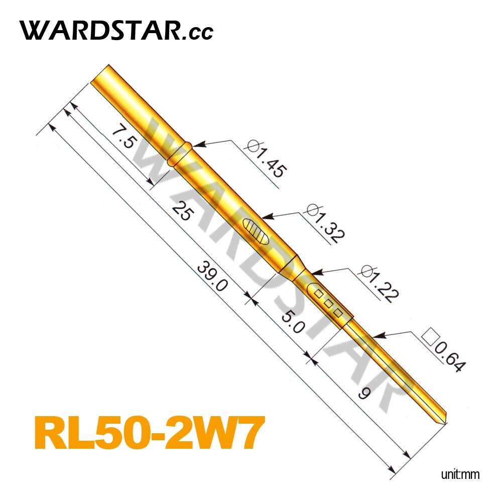 100pcs RL75-4W 스프링 테스트 프로브 소켓 길이 39.0mm